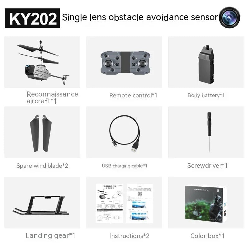 Heifeng reconnaissance UAV plastic helicopter with obstacle avoidance and gesture control under 30cm size
