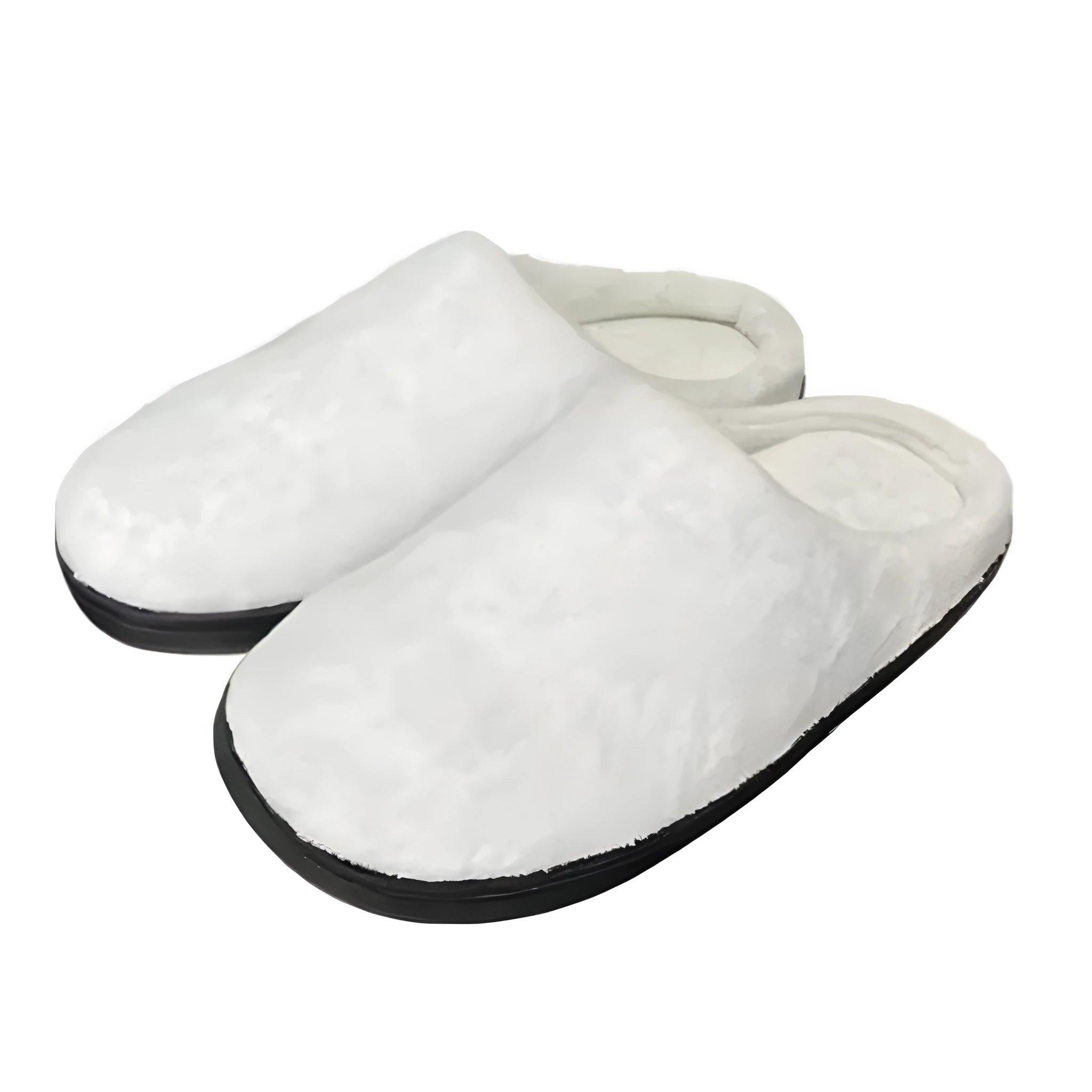 Pair of pattern printed flannel cotton slippers with a TPR sole.