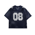 Black loose fit short sleeve pullover shirt with white letter print pattern
