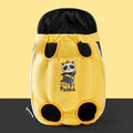 Cartoon animal pattern pet carrier chest bag in soft canvas with decorative ribbon and colourful stitching