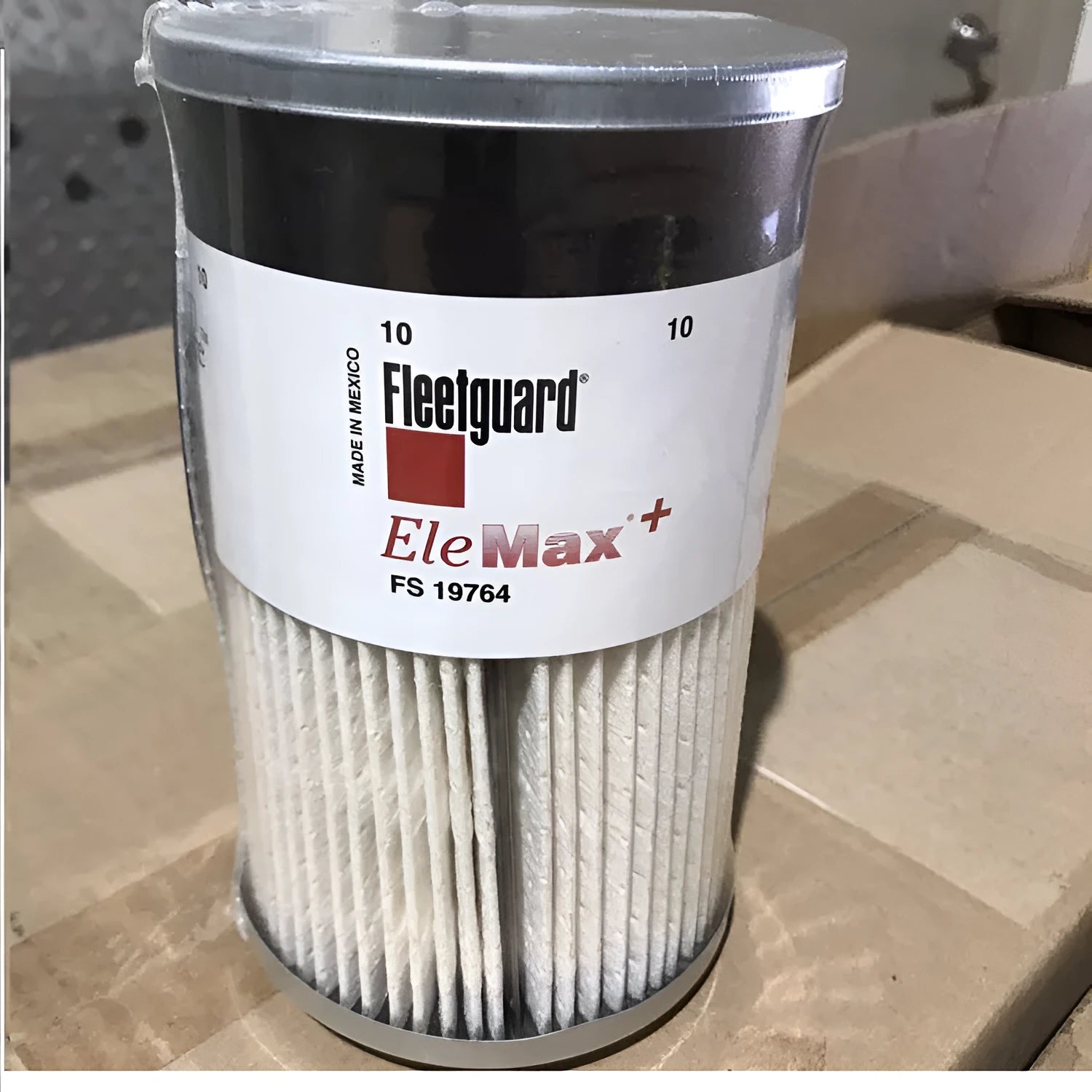 FS19764 diesel fuel filter for generators with 10mm inlet, 10 micron precision.
