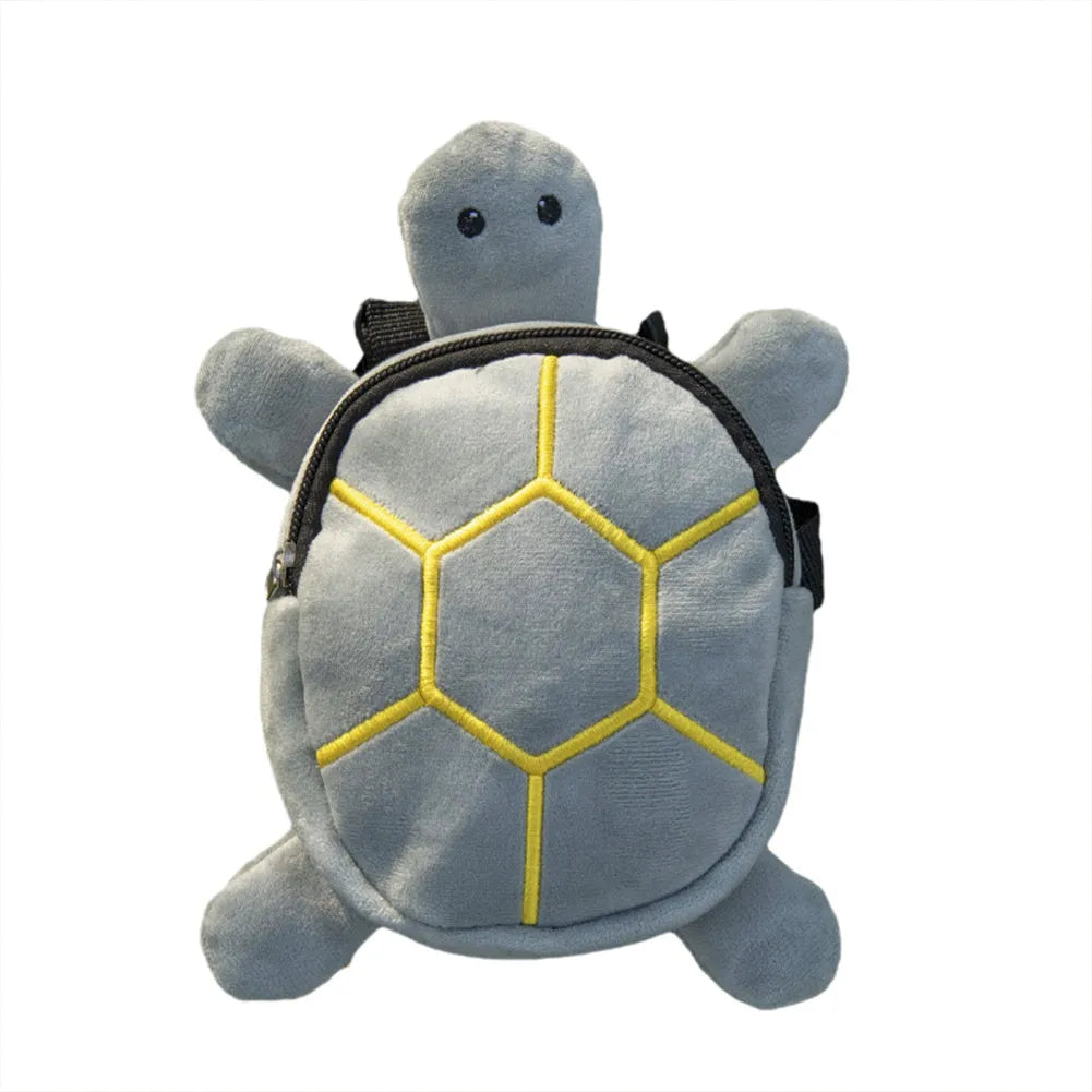 Cartoon turtle shape dog backpack harness vest for small dogs and cats in velvet.