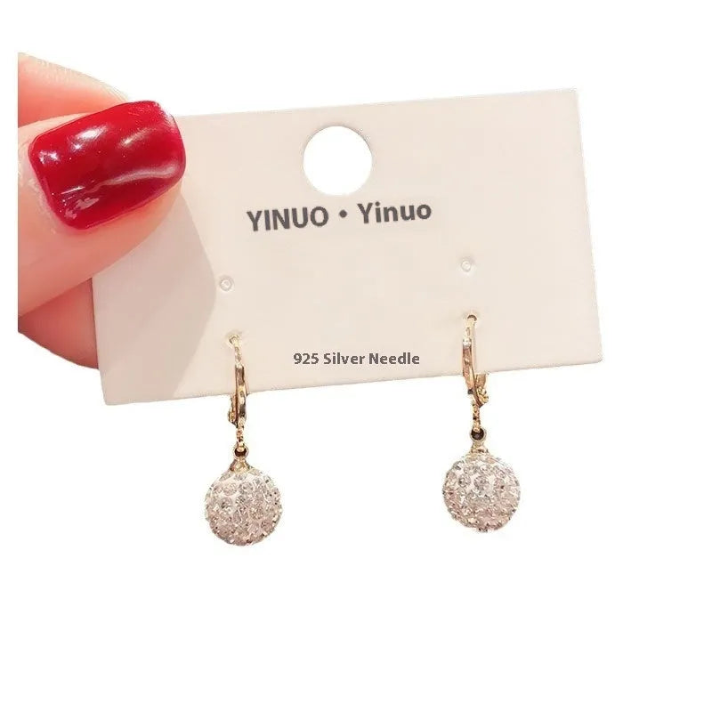 Copper geometric rose earrings for women with electroplated zircon finish in multiple colour options