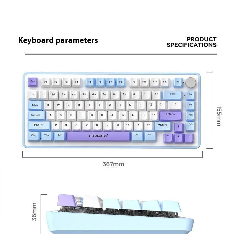K98 mechanical keyboard with T7 wireless mouse in multiple colour options including black socks and xiaguang purple variants