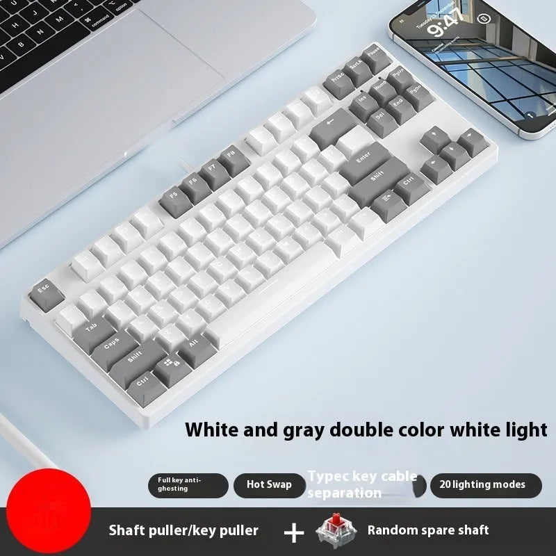 87-key mechanical keyboard with two-tone colour options and hot-plug switch capability
