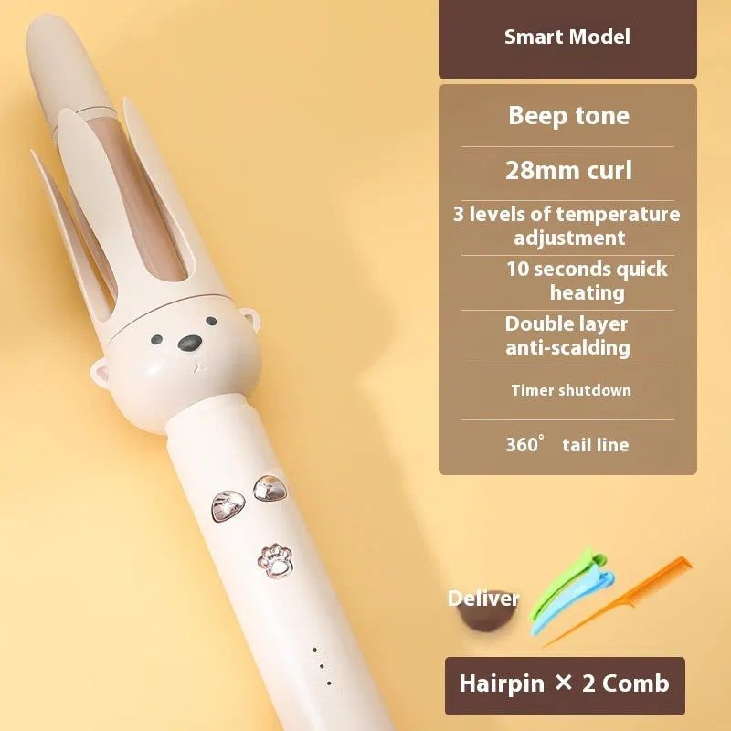 Beige anion automatic hair curler FS-H208 with negative ion technology and UK plug