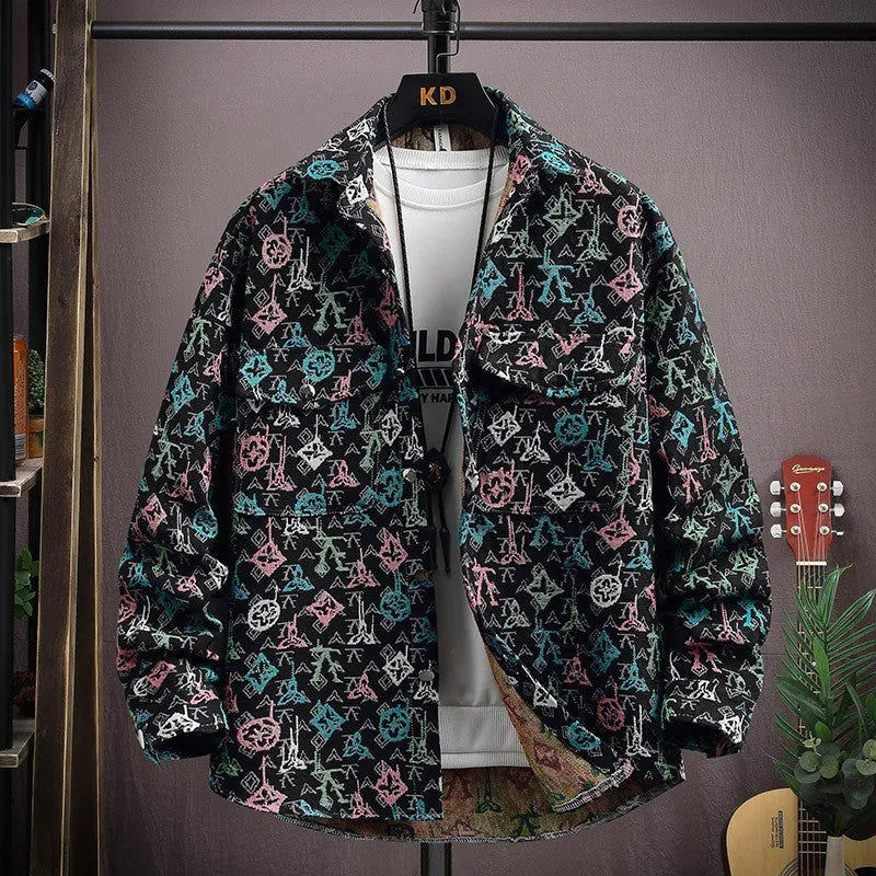 Casual lapel shirt coat with straight hem design and long sleeves in multiple colour options