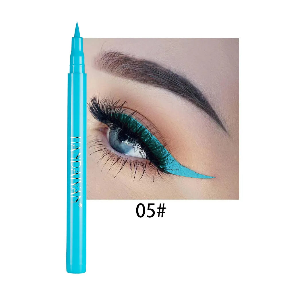 12-colour matte eyeliner set with waterproof long-lasting formula, each in 1x1x13.5cm cardboard packaging