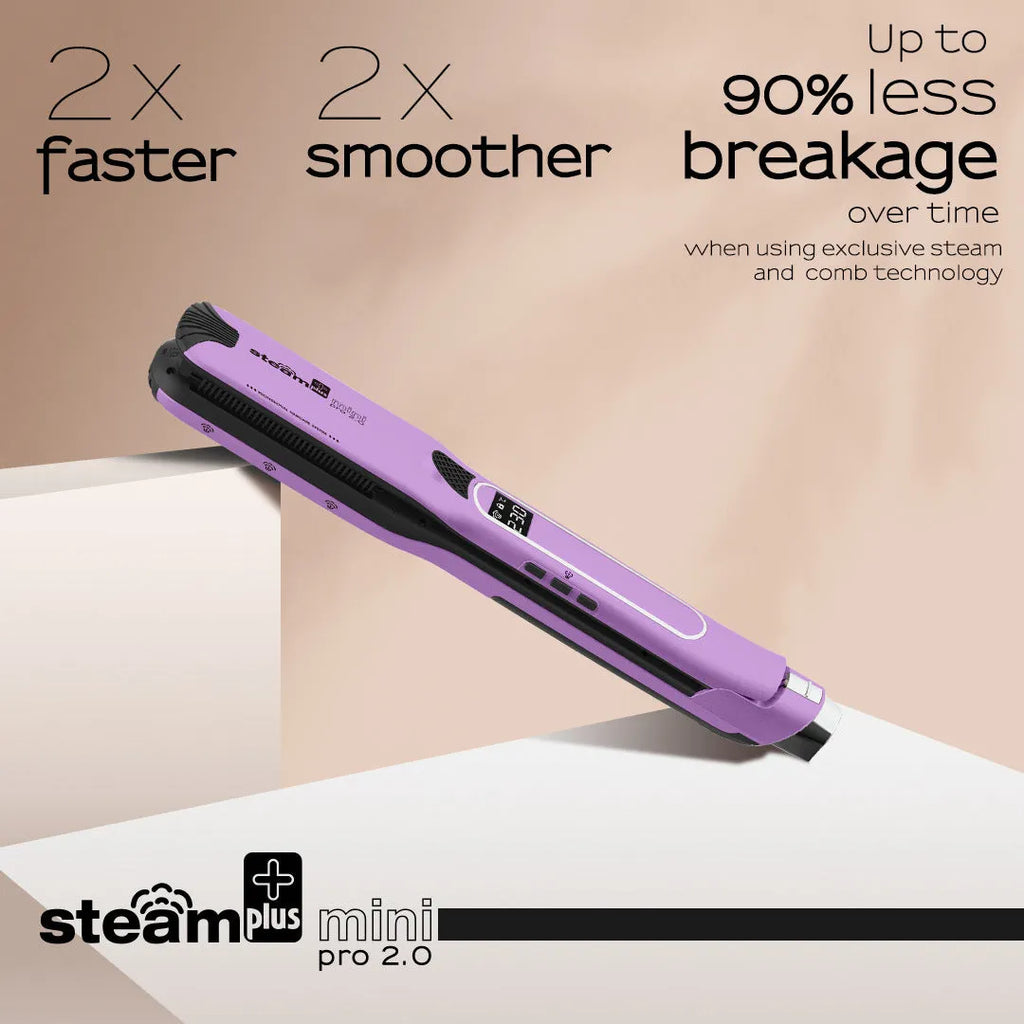Mini steam splint spray hair straightener in champagne, purple, or rose red colours