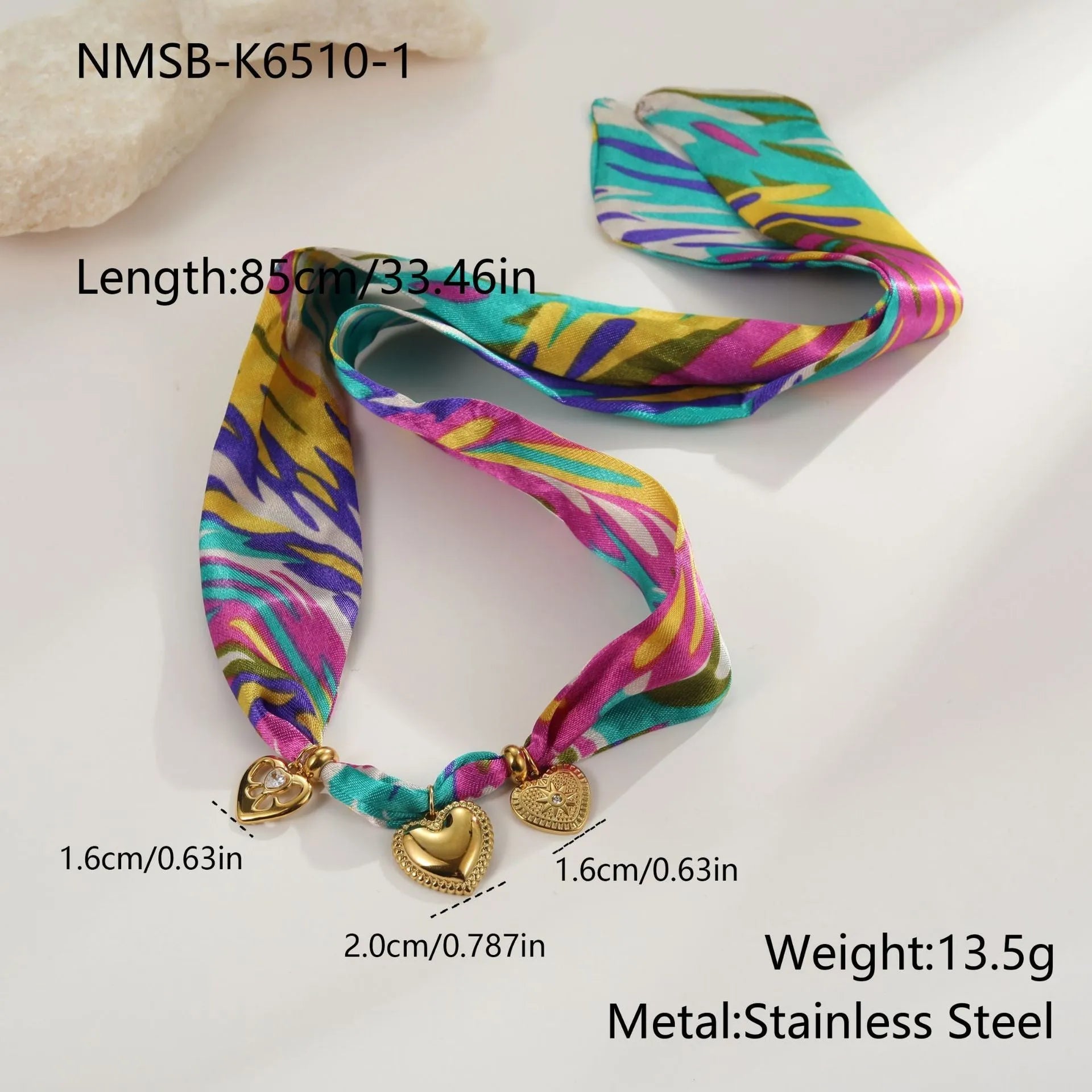 Women's stainless steel geometric pendant necklace and bracelet set with 18K gold electroplated finish