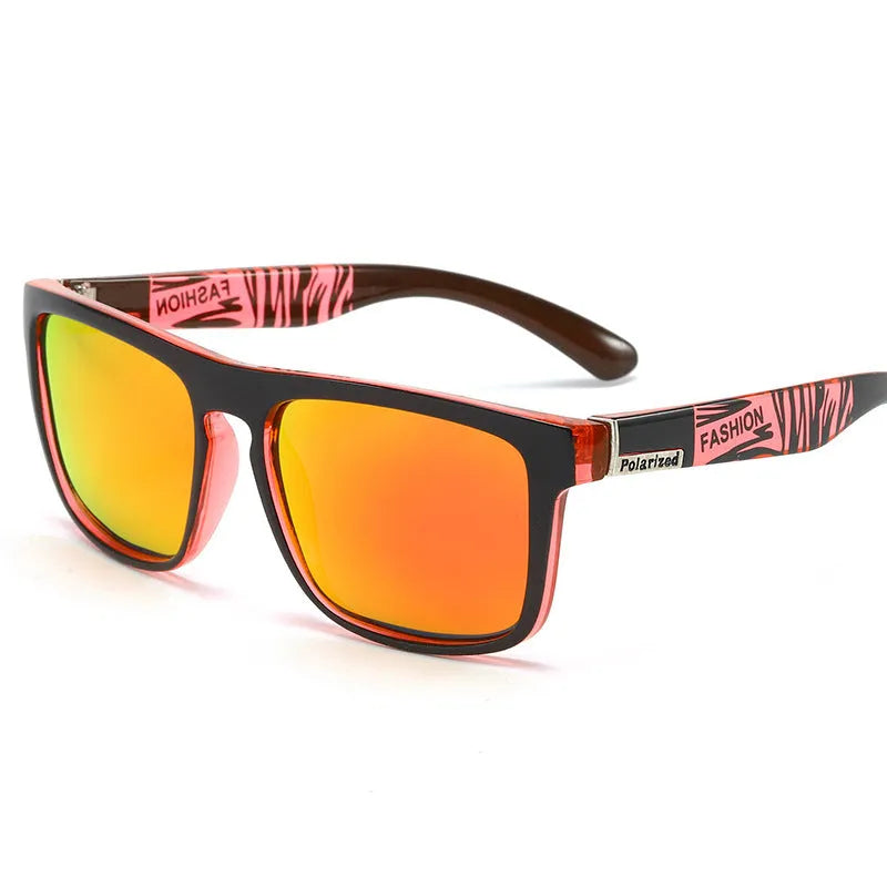 Elastic paint fashion sunglasses square frame UV400 polarised lens sporty style for men and women