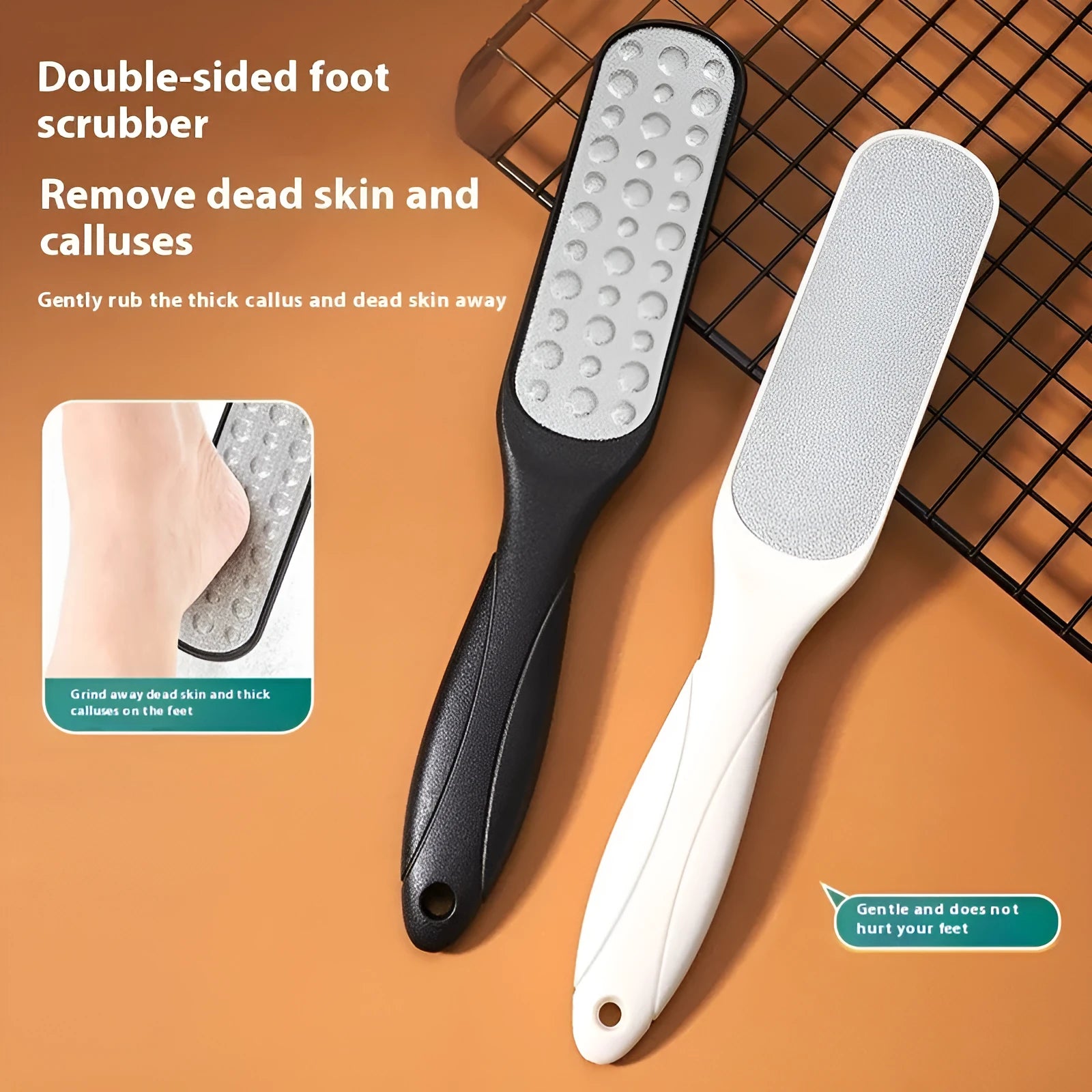 Stainless steel foot grinder with double-sided sandpaper file surface for foot repair