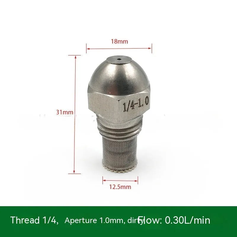 304 stainless steel fine atomisation spray nozzle with ten aperture sizes and external thread connection