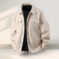 Men's slim fit black casual coat with ruffle details made from Vinylon and Lycra fabric