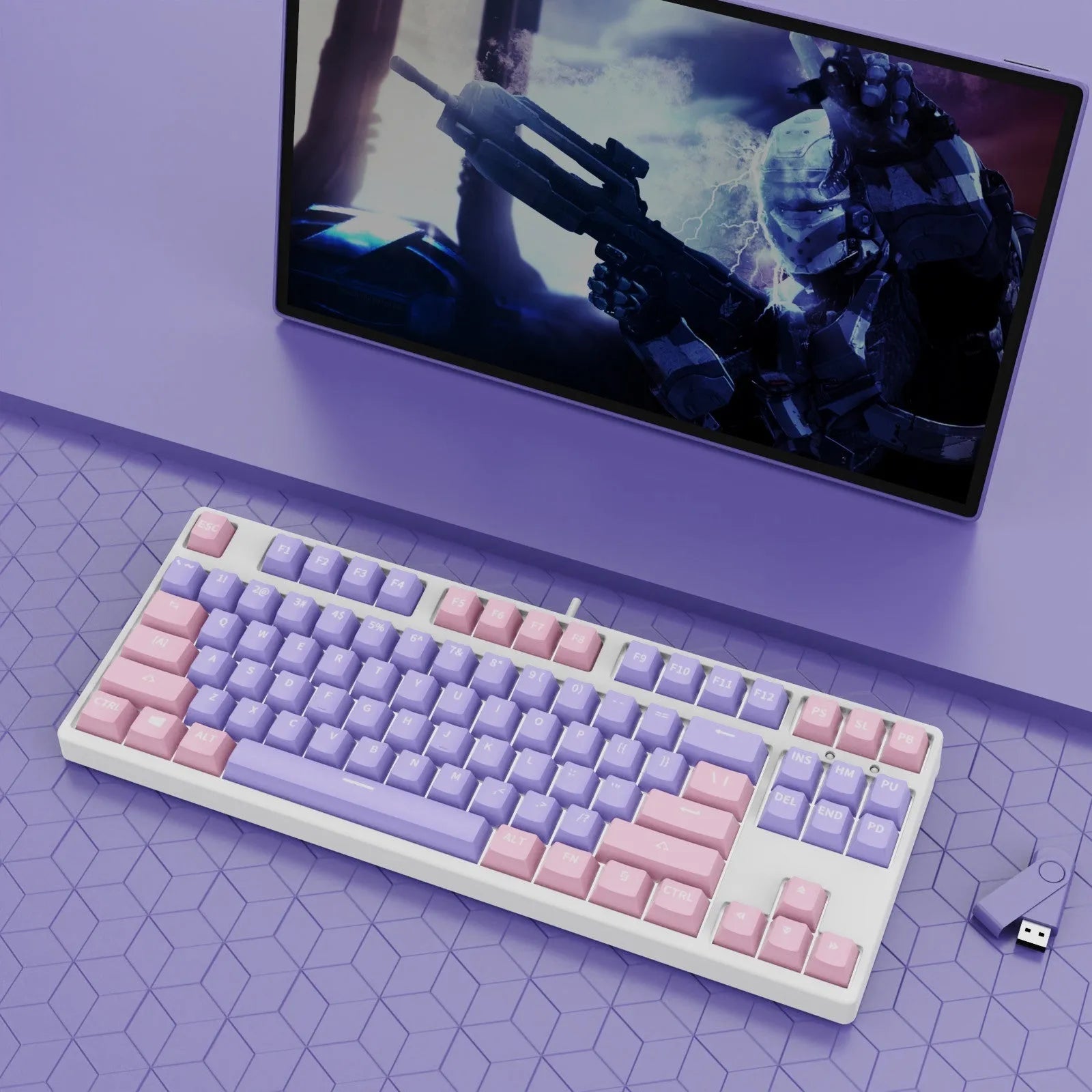 87-key mechanical keyboard with two-tone colour options and hot-plug switch capability
