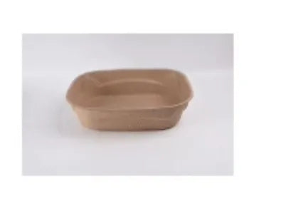 Brown disposable biodegradable cat litter box showing three size options for small litter trays
