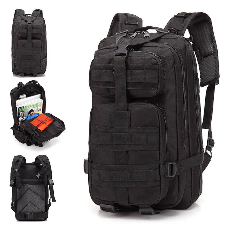 Large capacity off-road hiking backpack in tactical colour with air pillow shoulder straps