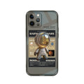 Black TPU iPhone case showing Mars Ticket design on iPhone 13 Pro Max with precise camera and port cutouts