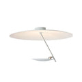 White or white gold iron ceiling lamp with warm LED light, 50cm diameter.