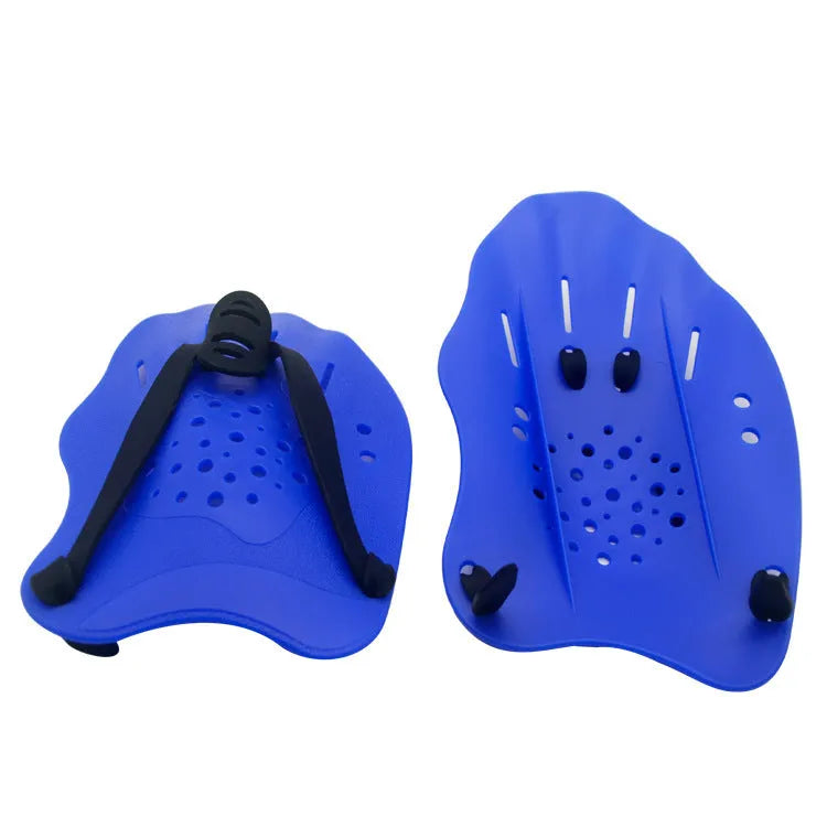 Pair of webbed arm swim training paddles for freestyle stroke development in multiple colour options