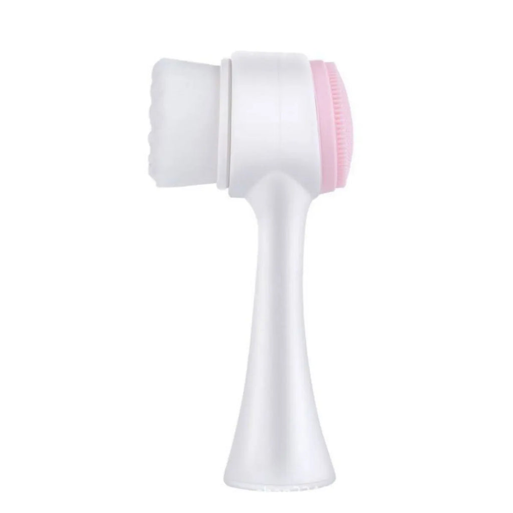 Blue and pink nylon bristle pet paw brushes for dog and cat grooming.