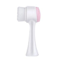 Blue and pink nylon bristle pet paw brushes for dog and cat grooming.