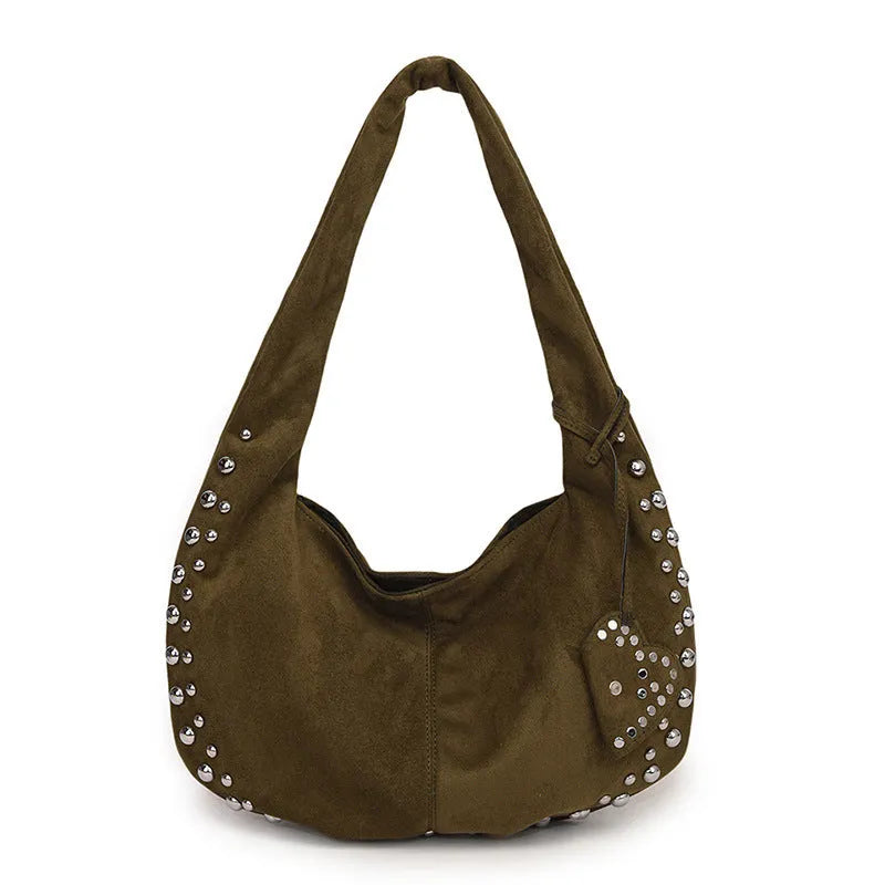 Soft plush retro tote handbag in strapless underarm design showing available colour options