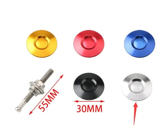30mm aluminium engine cover lock in silver, black, gold, blue, or red for modified racing cars