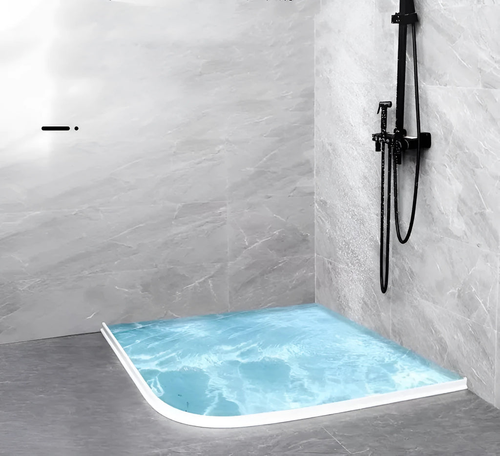Flexible TPE bathroom water blocking strip for shower room dry wet separation in black, white, or grey
