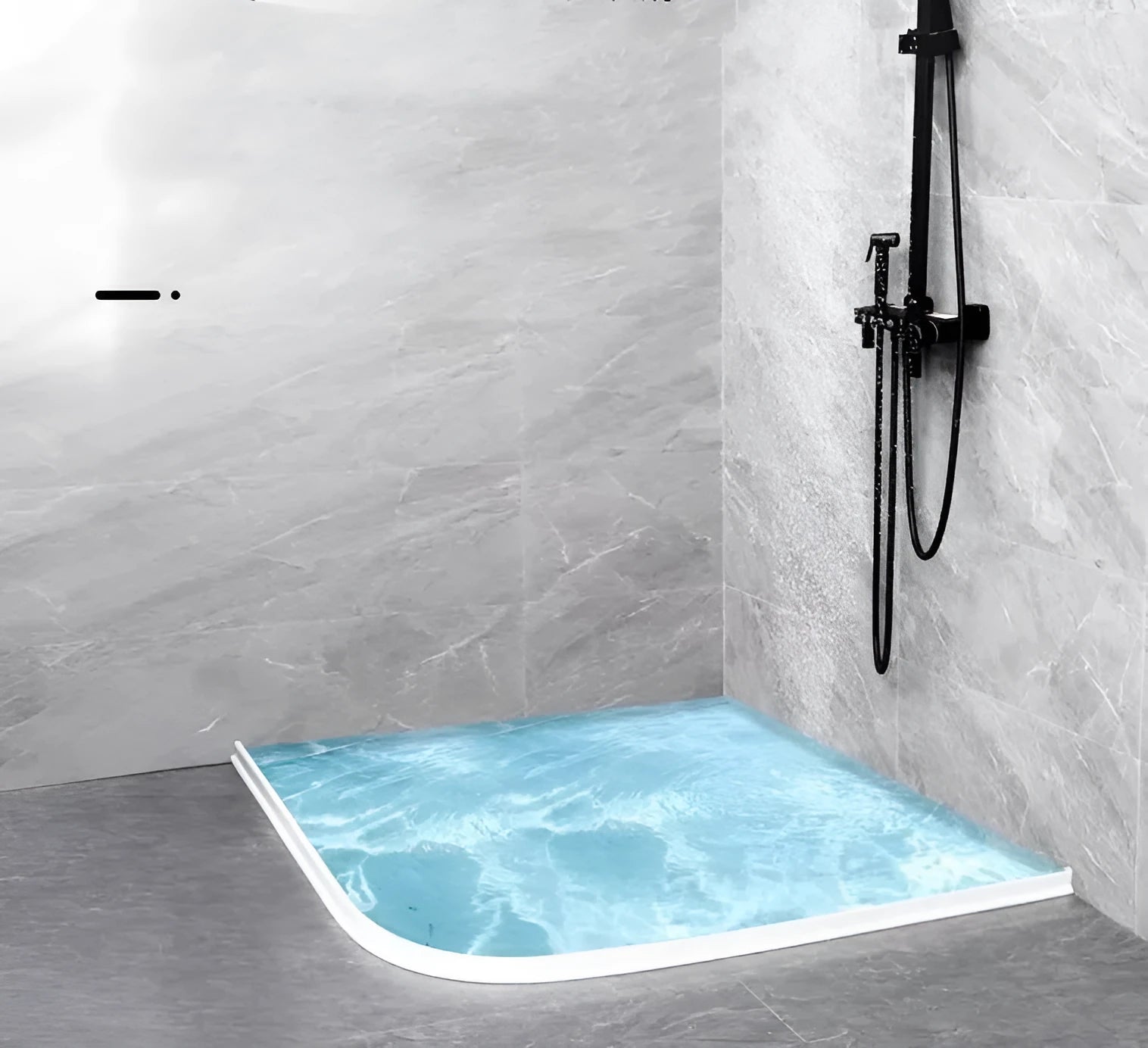 Flexible TPE bathroom water blocking strip for shower room dry wet separation in black, white, or grey