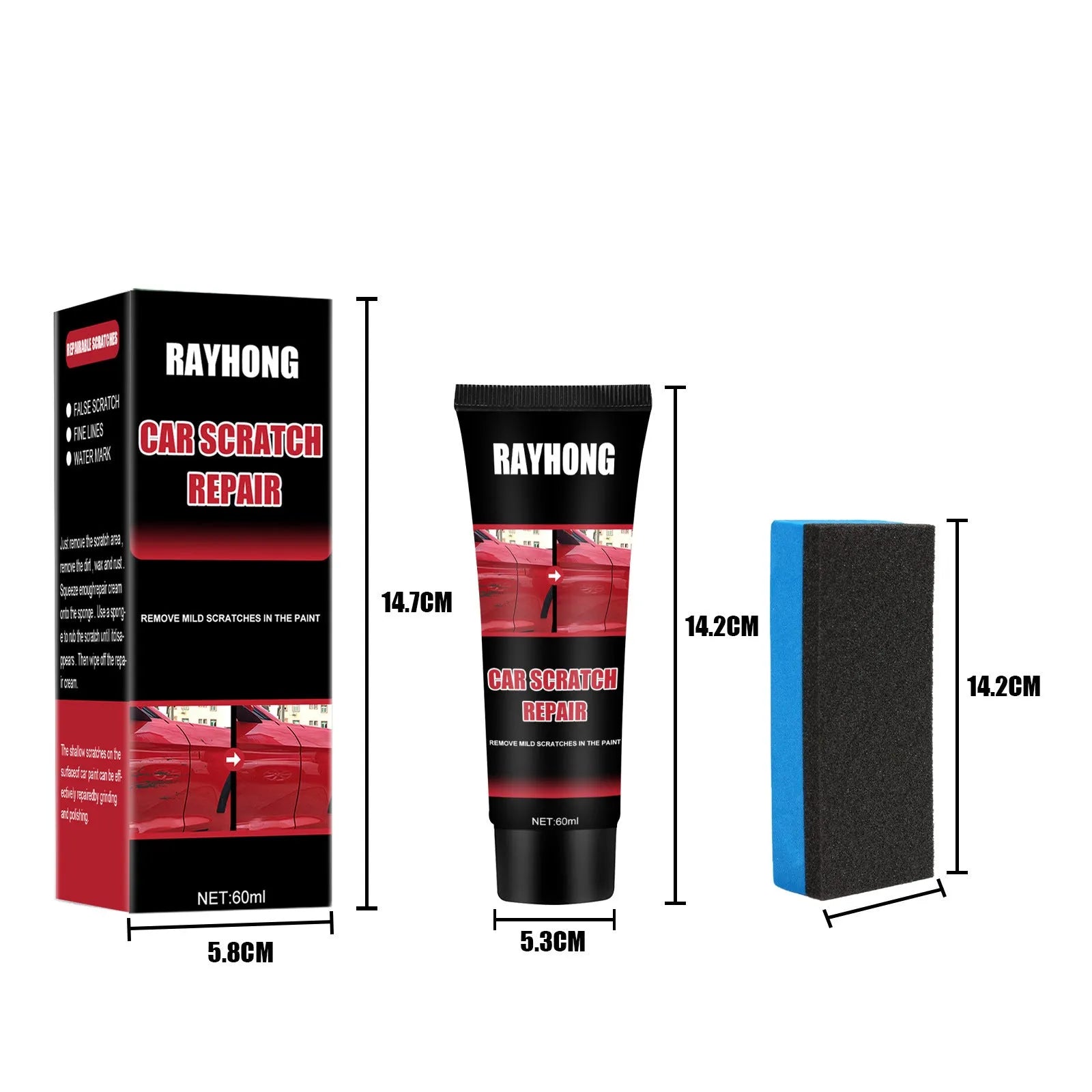 60ml pot of car scratch repair wax for paint surface polishing and minor scratch removal