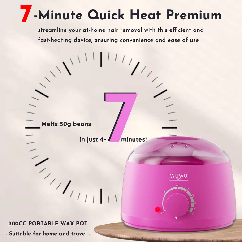 27-piece hair removal wax kit with wax heater machine and four coloured hypoallergenic wax beads