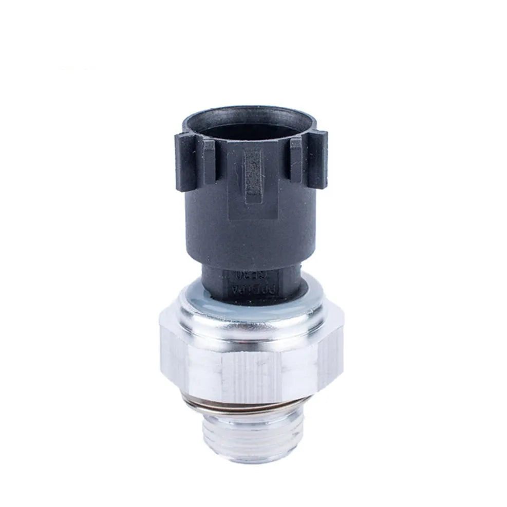 Silver automobile fuel pressure sensor with electrical connector for vehicle fuel system