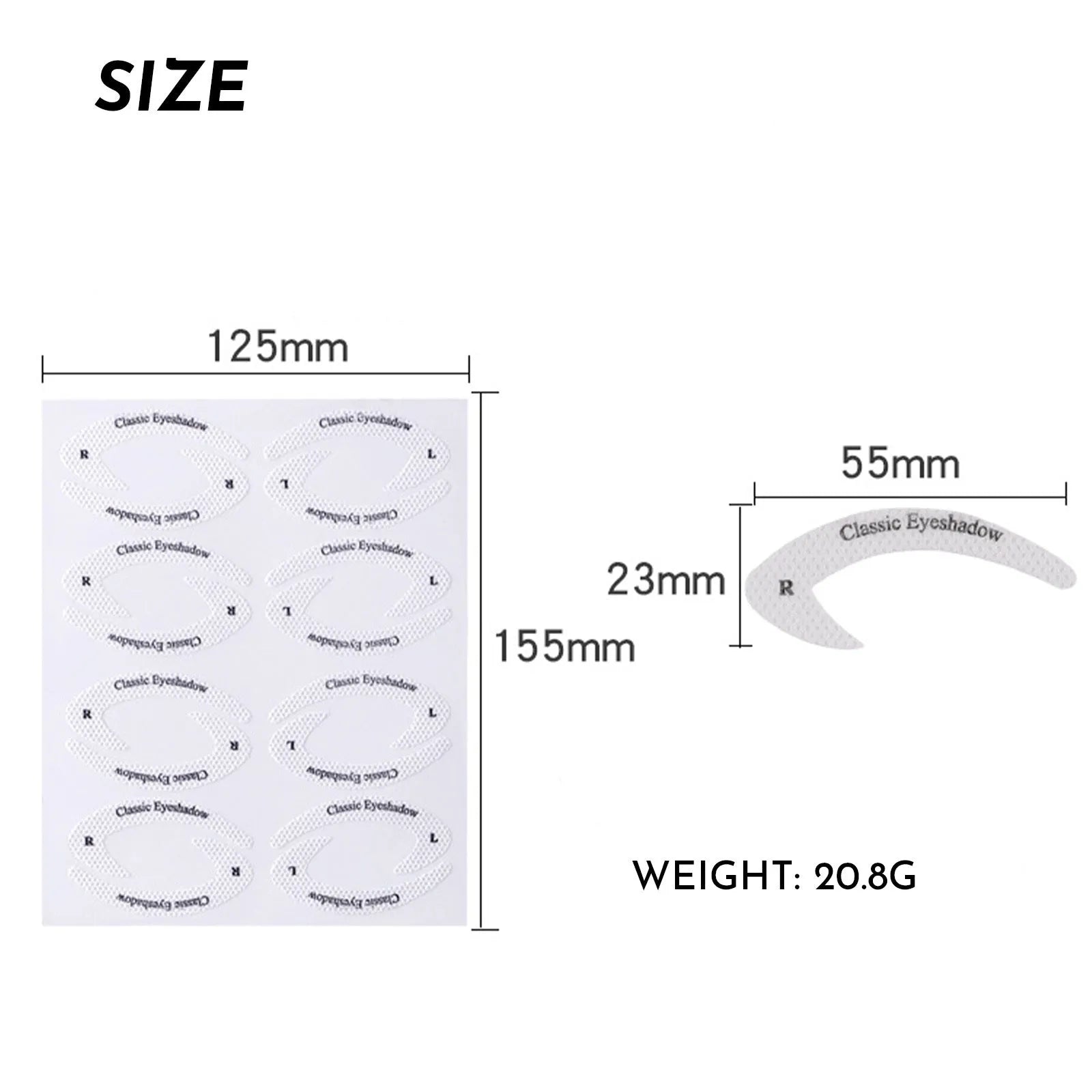 Set of 4 reusable eyeliner stencil templates for winged eyeliner and eyeshadow application