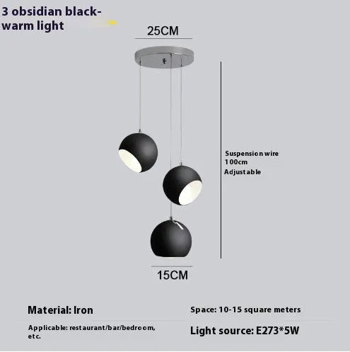 Ball chandelier table lamp in Nordic style with creative art design for living room or bedside lighting