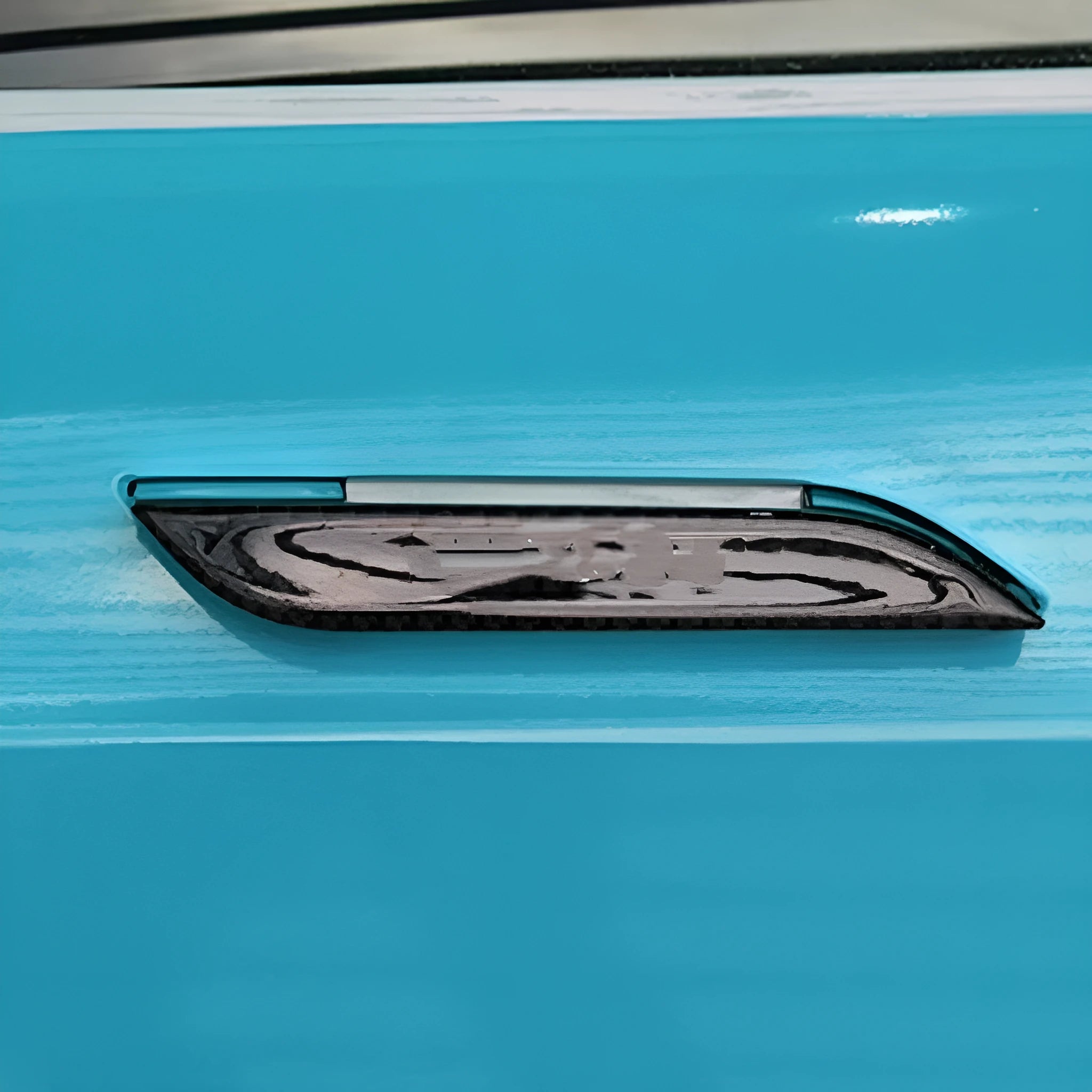 Set of four carbon fibre adhesive protection patches for Tesla Model S door handles.