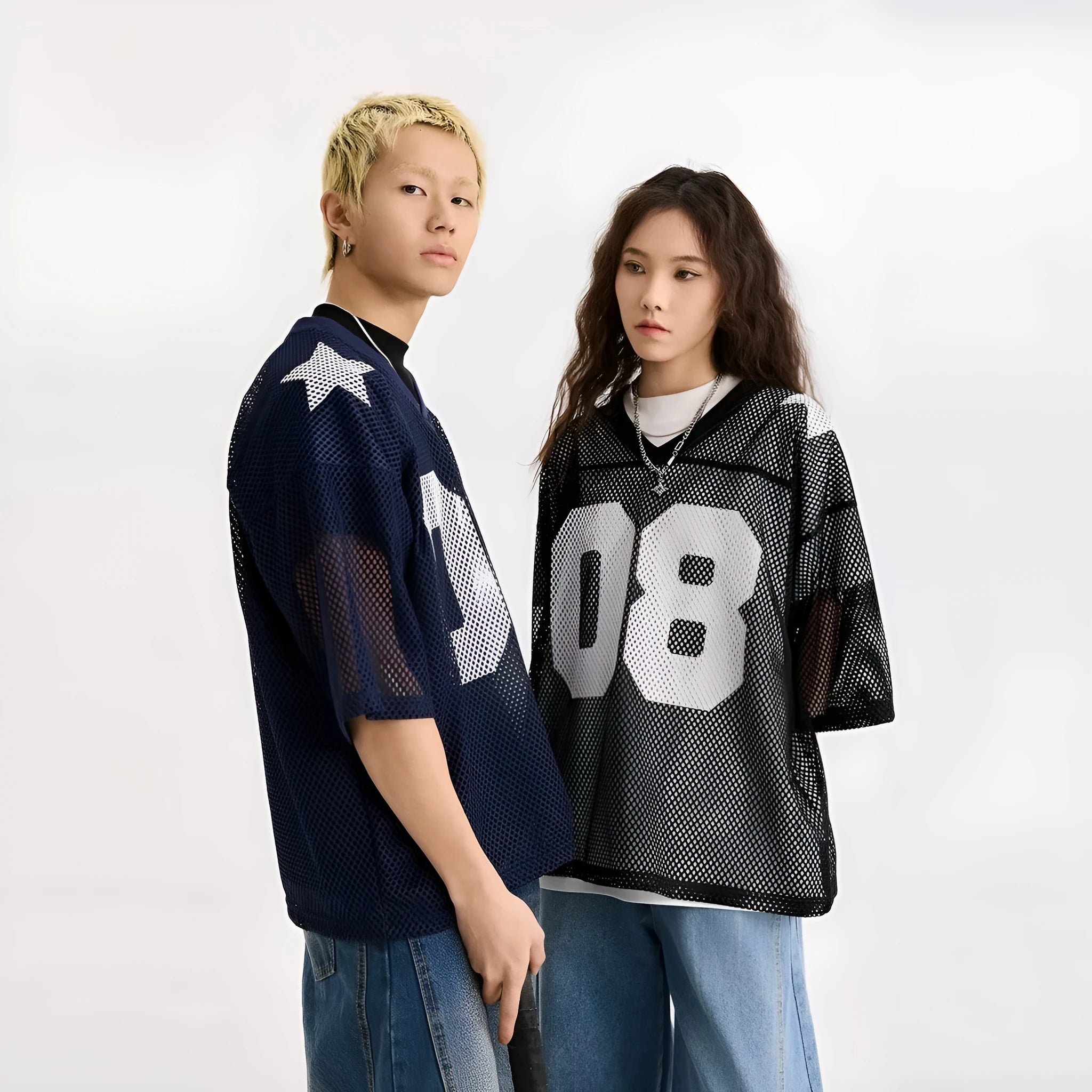 Black loose fit short sleeve pullover shirt with white letter print pattern