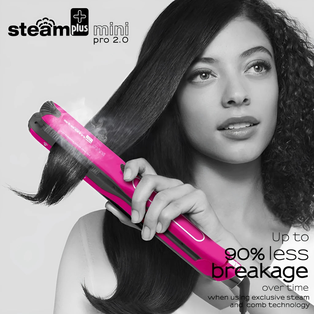 Mini steam splint spray hair straightener in champagne, purple, or rose red colours
