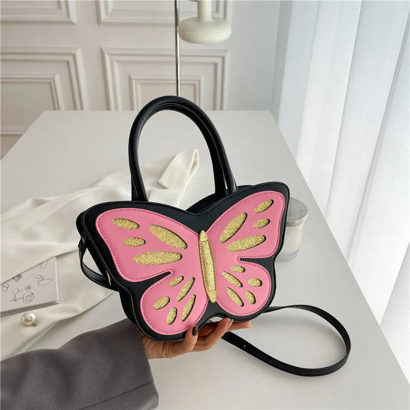 Small square white PU crossbody bag with contrast colour detailing on a model.