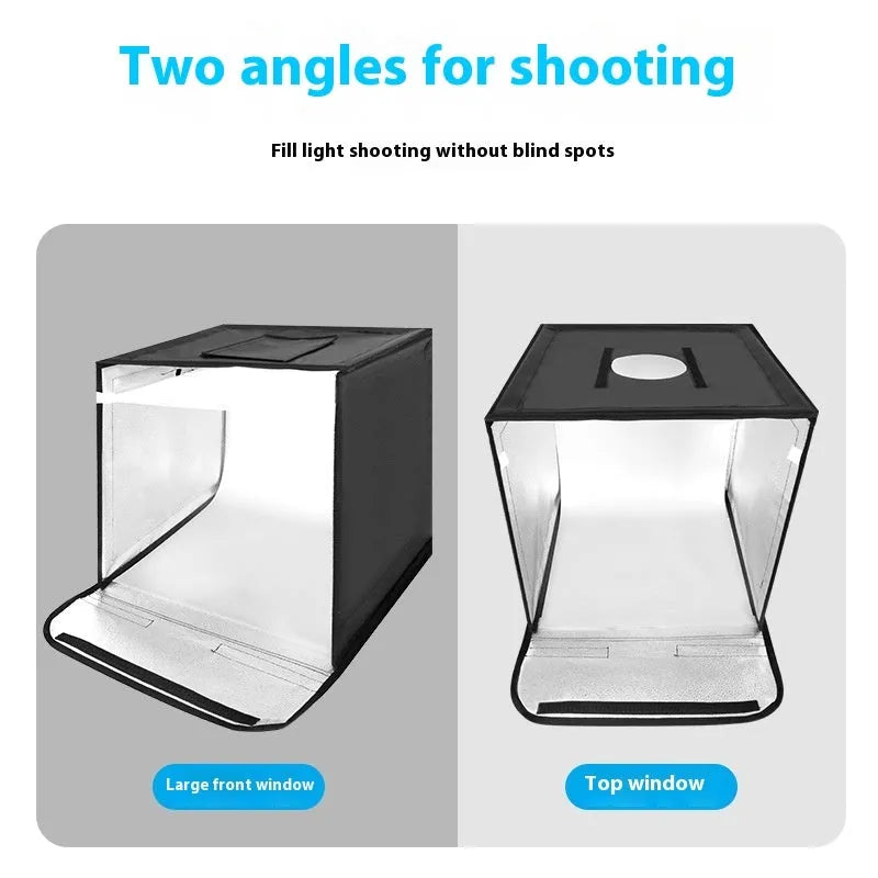 50cm studio light box with metal frame and USB LED lighting for product photography