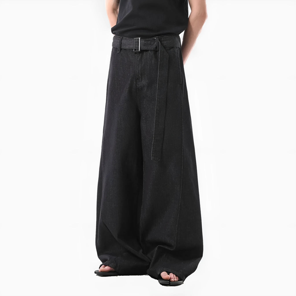 Black high waisted straight leg jeans with gold detailing in American retro style