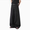 Black high waisted straight leg jeans with gold detailing in American retro style
