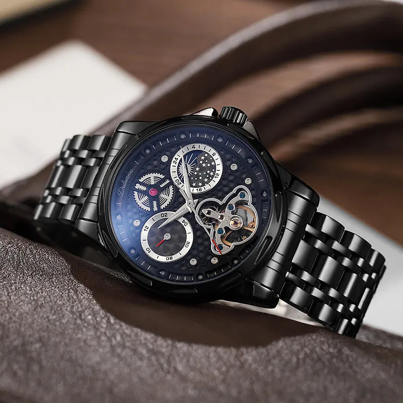 Men's automatic waterproof business watch with luminous hands in multiple colour and strap options