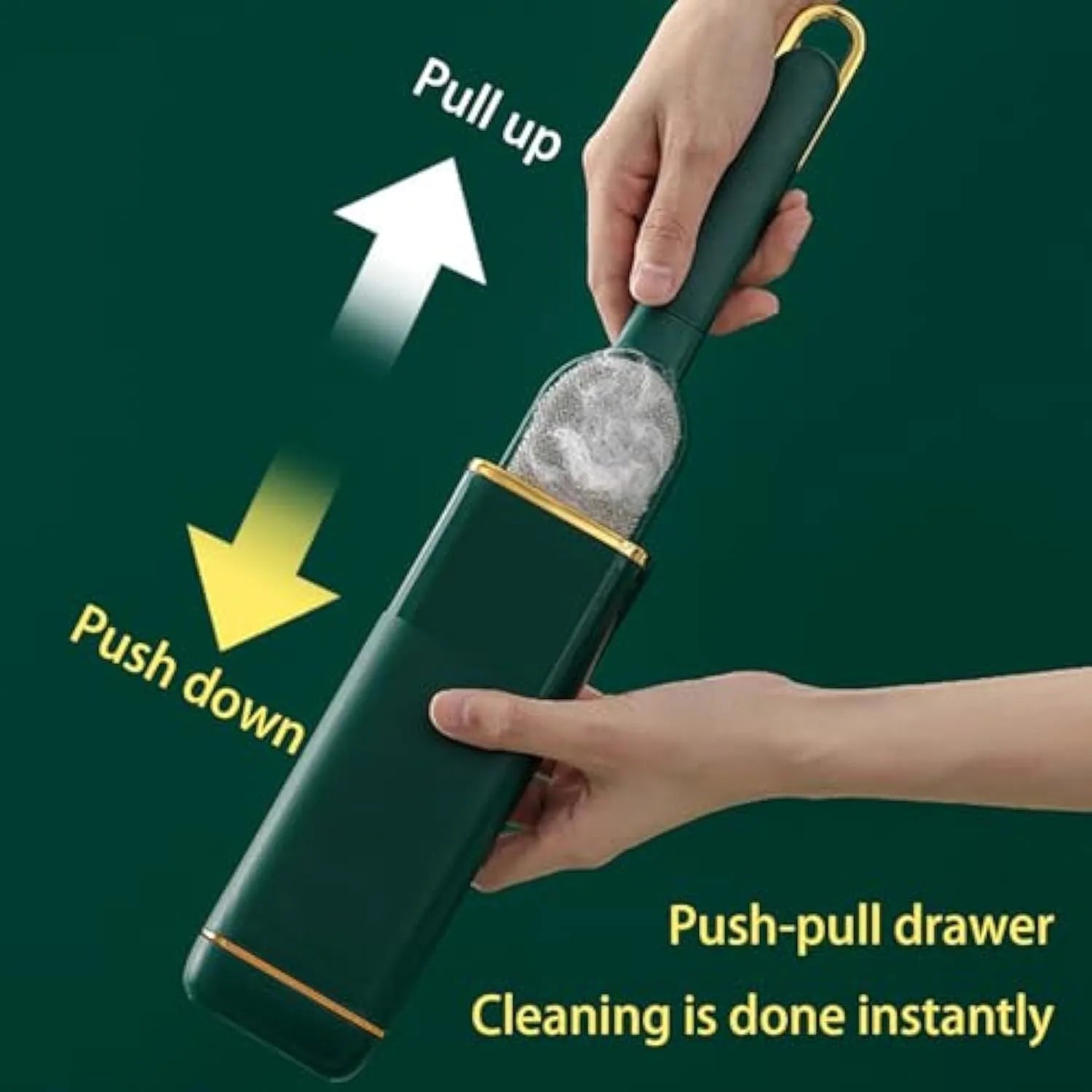 Pet hair removal brush with double-sided plush design and storage box base for cleaning clothes and furniture