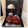 Retro pillow-shaped women's handbag in PU leather with double shoulder straps