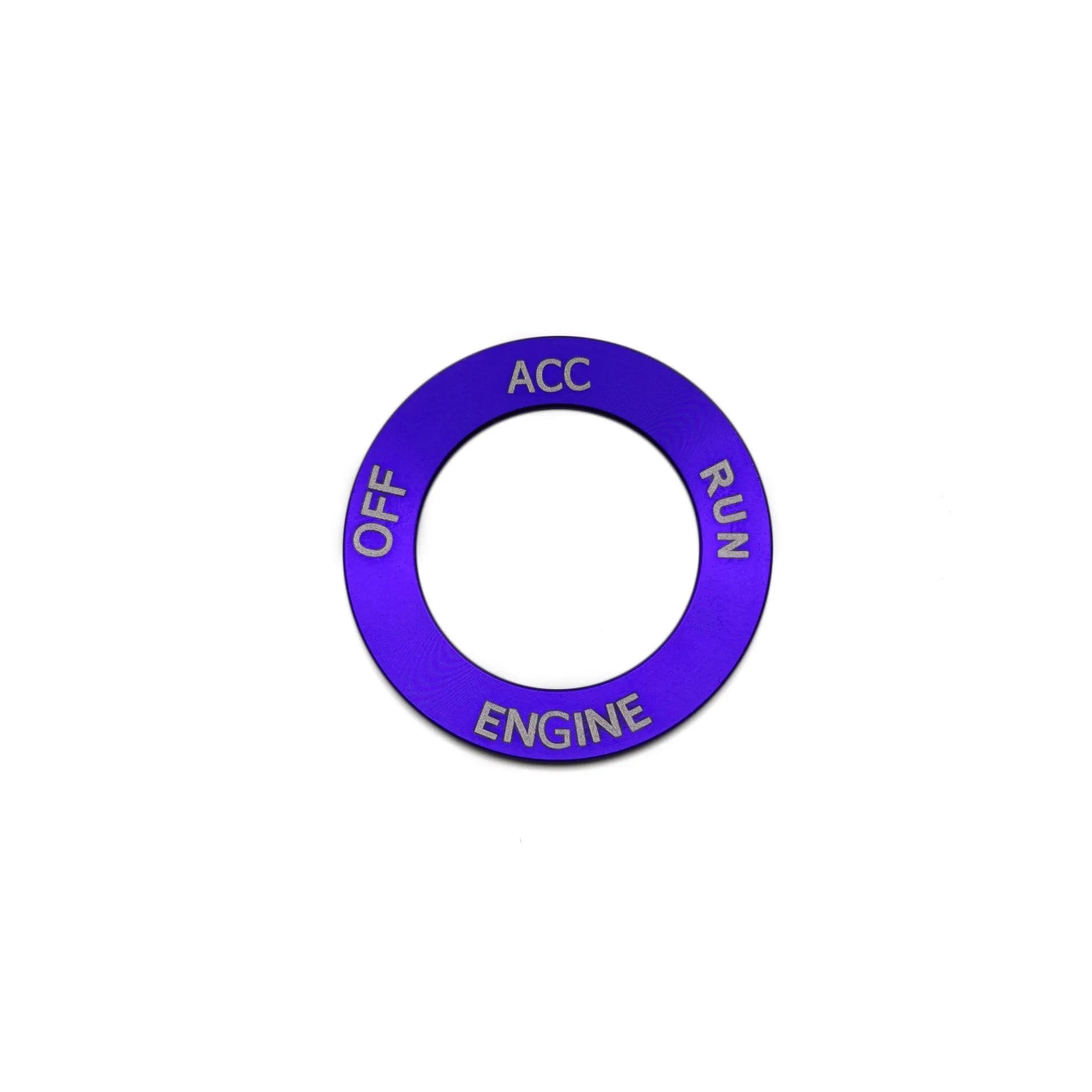 Aluminium alloy decorative ring for Dodge Challenger and Grand Cherokee air conditioning knob in blue.