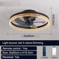 Nordic style ceiling fan lamp with remote control in 50cm size for bedroom or dining room use