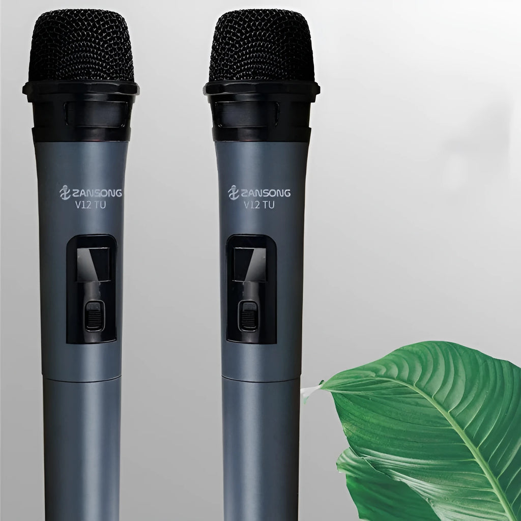 Black ZANSONG V12 wired dynamic microphone with display and audio cable