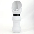 Silicone pet folding water cup shown in collapsed and open positions with colour options