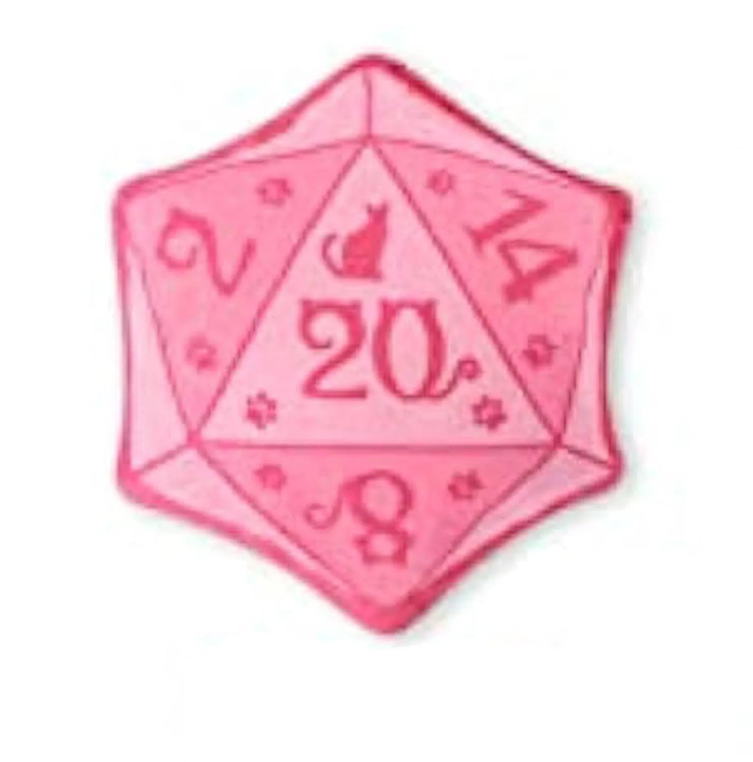 Soft plush DND dice cat toy with organic catnip filling in multiple colour options
